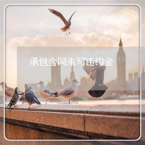 承包合同未写违约金/2023060397371 承包合同未写违约金/2023060397371
