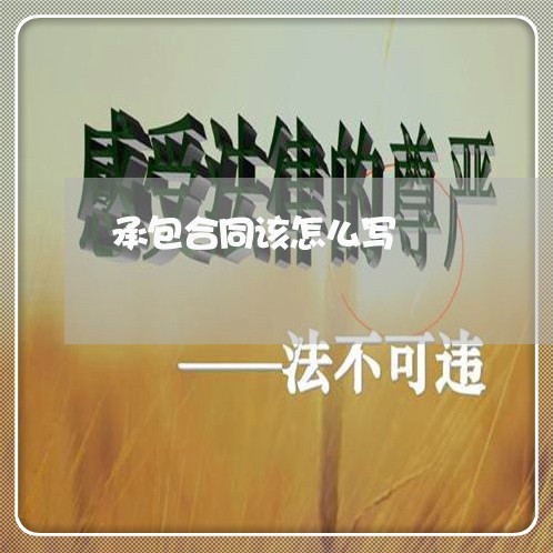 承包合同该怎么写/2023040274037 承包合同该怎么写/2023040274037