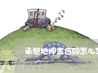 承包地押金合同怎么写/2023022697282