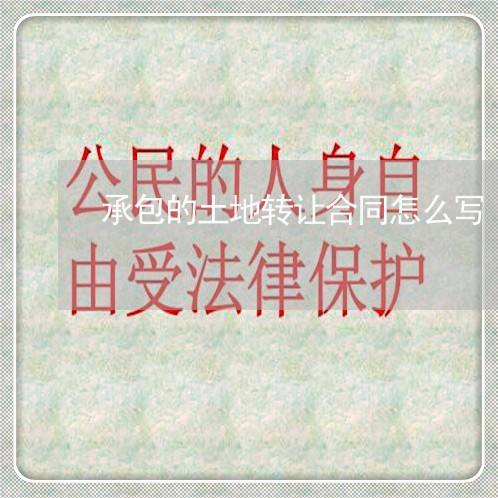 承包的土地转让合同怎么写/2023041502705