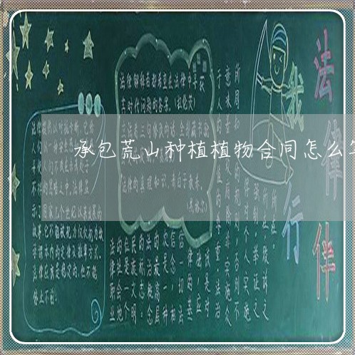 承包荒山种植植物合同怎么写/2023041095049