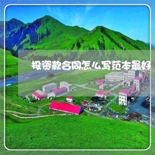 投资款合同怎么写范本最好/2023040439250 投资款合同怎么写范本最好/2023040439250