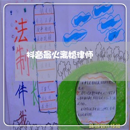 抖音最火离婚律师 抖音最火离婚律师