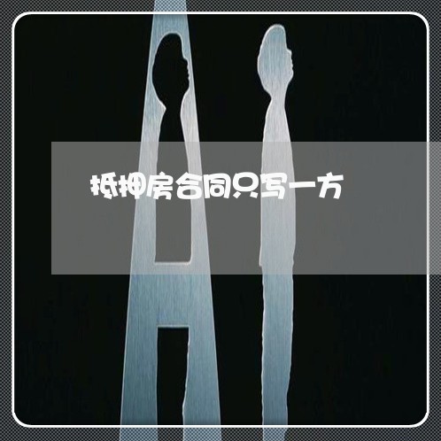 抵押房合同只写一方/2023060272473