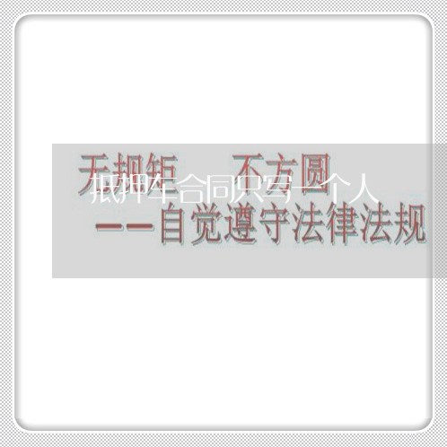 抵押车合同只写一个人/2023060819593