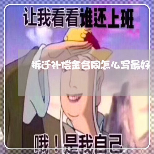 拆迁补偿金合同怎么写最好/2023042059471