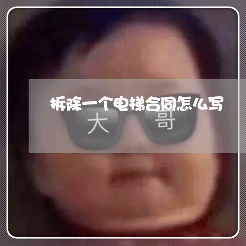 拆除一个电梯合同怎么写/2023041438371