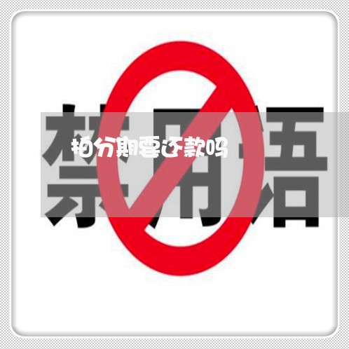 拍分期要还款吗 拍分期要还款吗