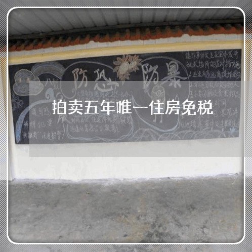 拍卖五年唯一住房免税 拍卖五年唯一住房免税