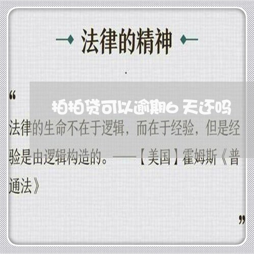 拍拍贷可以逾期6天还吗/2023061843845