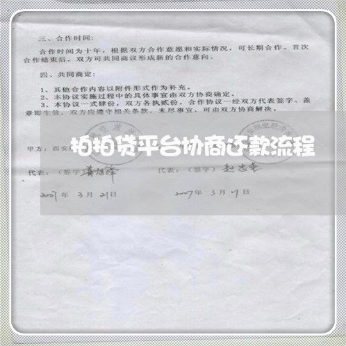 拍拍贷平台协商还款流程/2023110836260