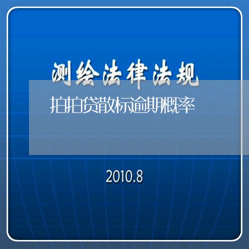 拍拍贷散标逾期概率/2023020429584