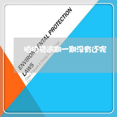 拍拍贷逾期一期没有还完 拍拍贷逾期一期没有还完