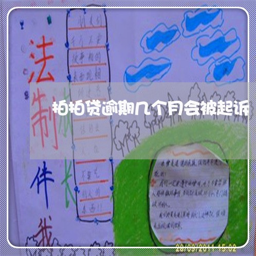 拍拍贷逾期几个月会被起诉