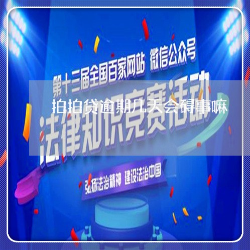 拍拍贷逾期几天会碍事嘛 拍拍贷逾期几天会碍事嘛