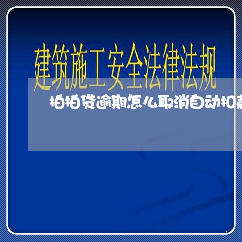 拍拍贷逾期怎么取消自动扣款/2023103193826