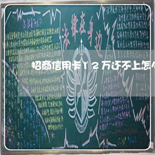 招商信用卡12万还不上怎么办
