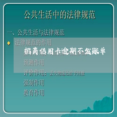 招商信用卡逾期不发账单/2023040940613