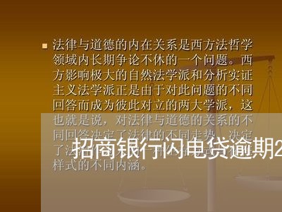 招商银行闪电贷逾期20天/2023032447260