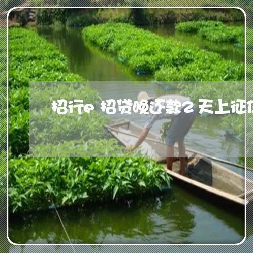 招行e招贷晚还款2天上征信吗 招行e招贷晚还款2天上征信吗