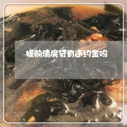 提前清房贷有违约金吗/2023041560424