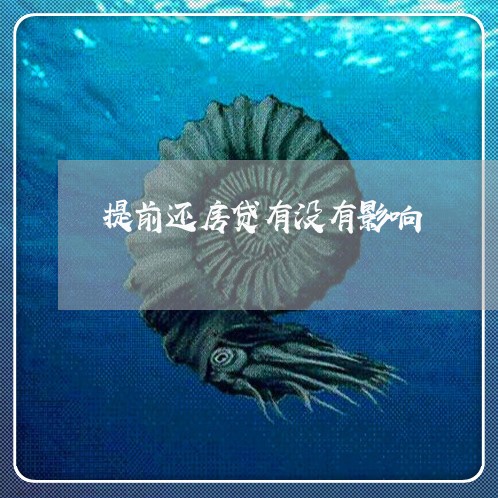 提前还房贷有没有影响/2023041565047