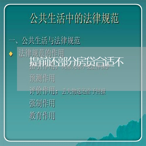 提前还部分房贷合适不/2023041539582