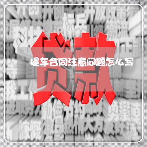提车合同注意问题怎么写/2023041103069