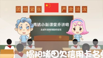 揭阳埔田欠信用卡名单查询