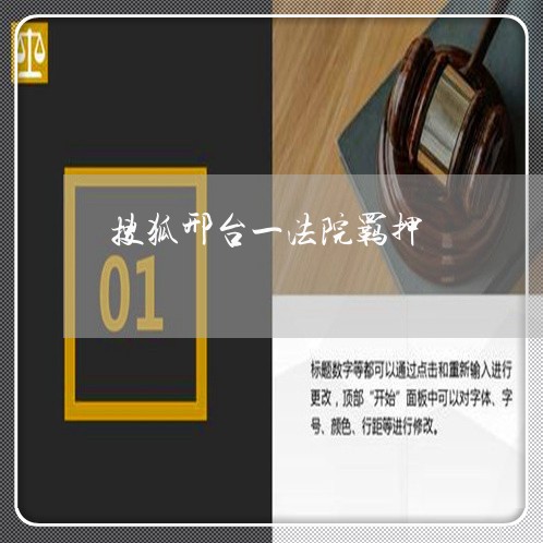 搜狐邢台一法院羁押