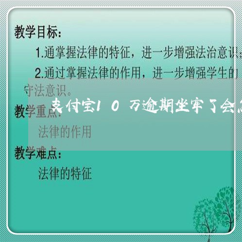 支付宝10万逾期坐牢了会怎样/2023013063947