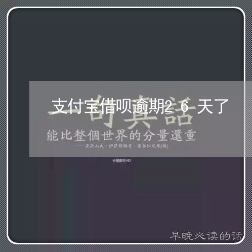 支付宝借呗逾期26天了/2023061504826