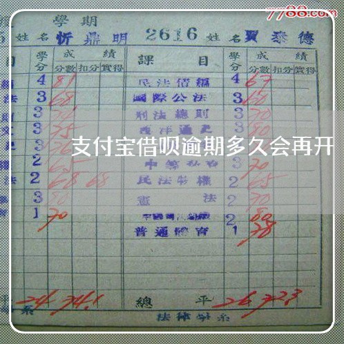 支付宝借呗逾期多久会再开/2023022643916 支付宝借呗逾期多久会再开/2023022643916