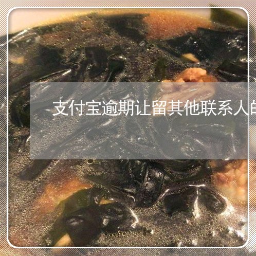 支付宝逾期让留其他联系人的电话