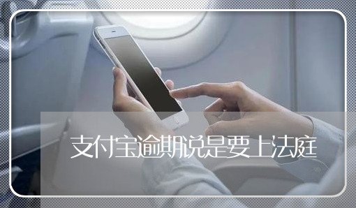 支付宝逾期说是要上法庭