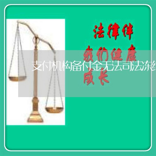 支付机构备付金无法司法冻结