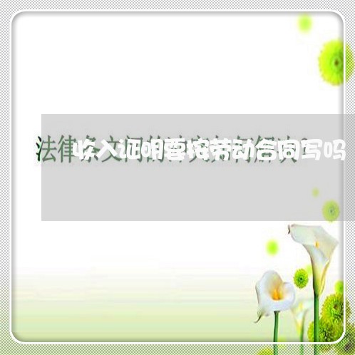 收入证明要按劳动合同写吗/2023041535038