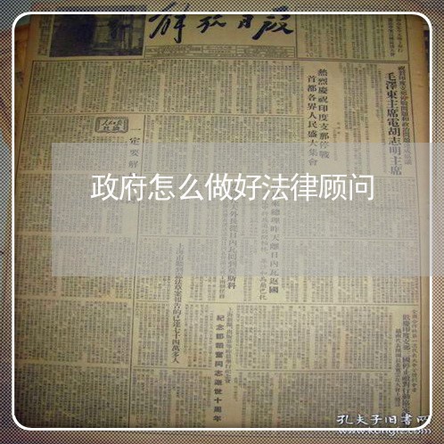 政府怎么做好法律顾问/2023061801692 政府怎么做好法律顾问/2023061801692