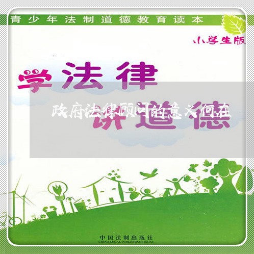 政府法律顾问的意义何在 政府法律顾问的意义何在