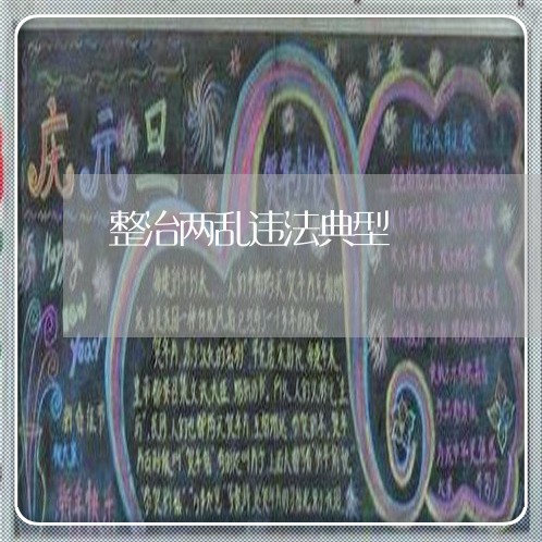 整治两乱违法典型