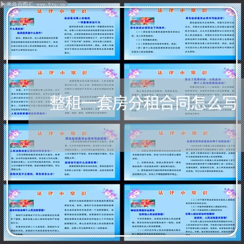 整租一套房分租合同怎么写/2023061661562