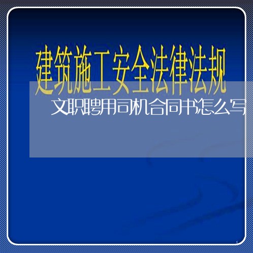 文职聘用司机合同书怎么写/2023041748389
