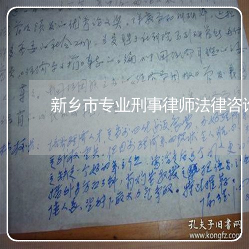新乡市专业刑事律师法律咨询