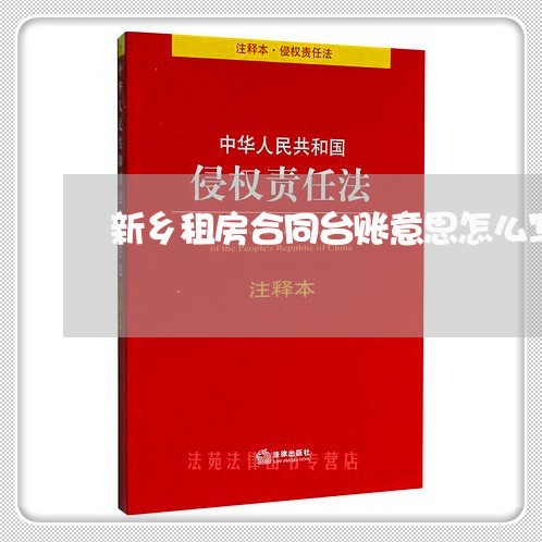 新乡租房合同台账意思怎么写/2023041449695