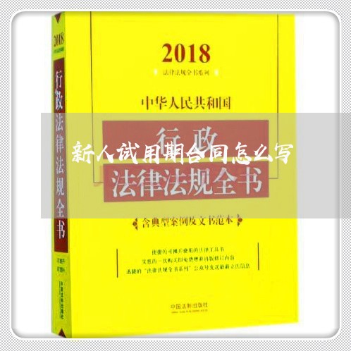 新人试用期合同怎么写/2023041184925 新人试用期合同怎么写/2023041184925
