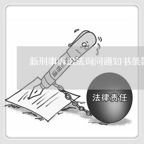 新刑事诉讼法询问通知书条款