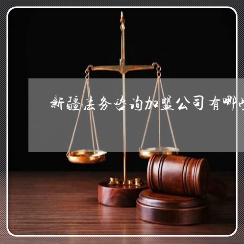 新疆法务咨询加盟公司有哪些