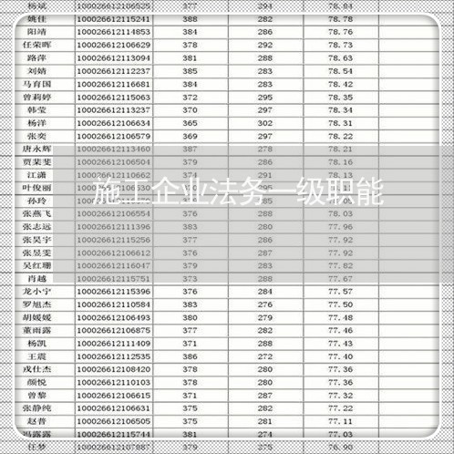 施工企业法务一级职能 施工企业法务一级职能
