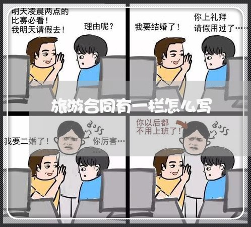 旅游合同有一栏怎么写/2023042305814