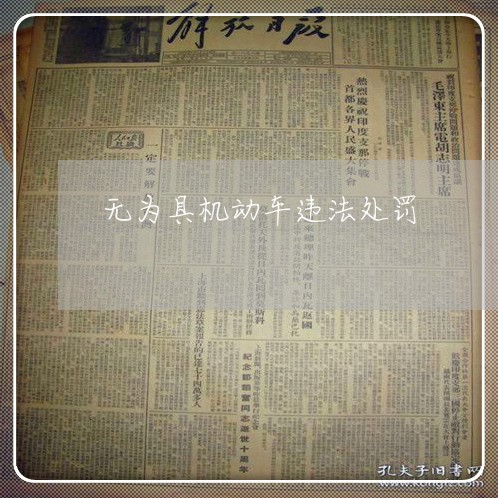 无为具机动车违法处罚